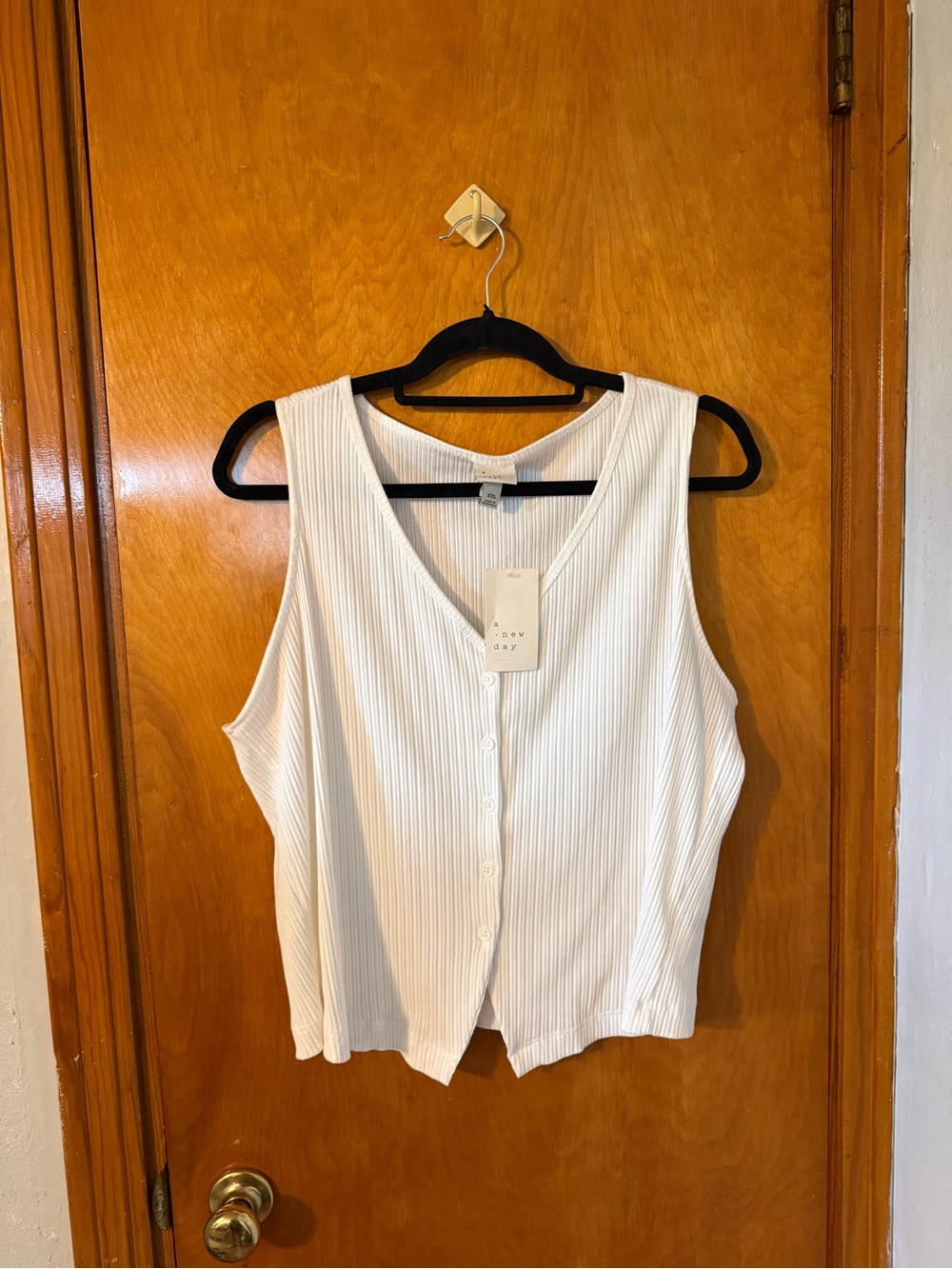 A New Day Relaxed Ribbed Button-Front Tank Top